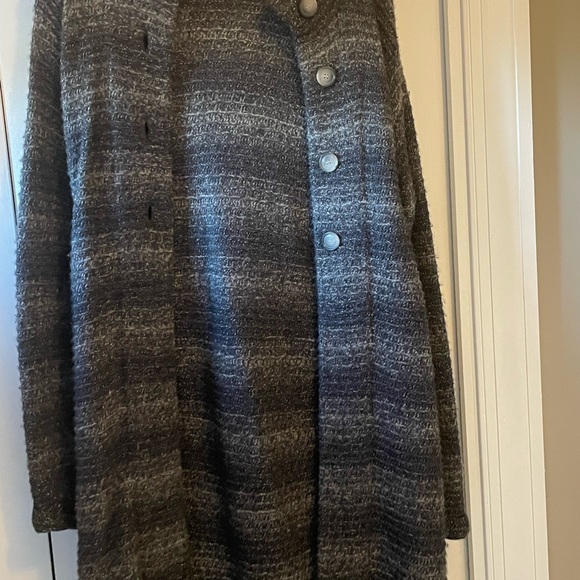 Gray wool sweater coat - Picture 3 of 4